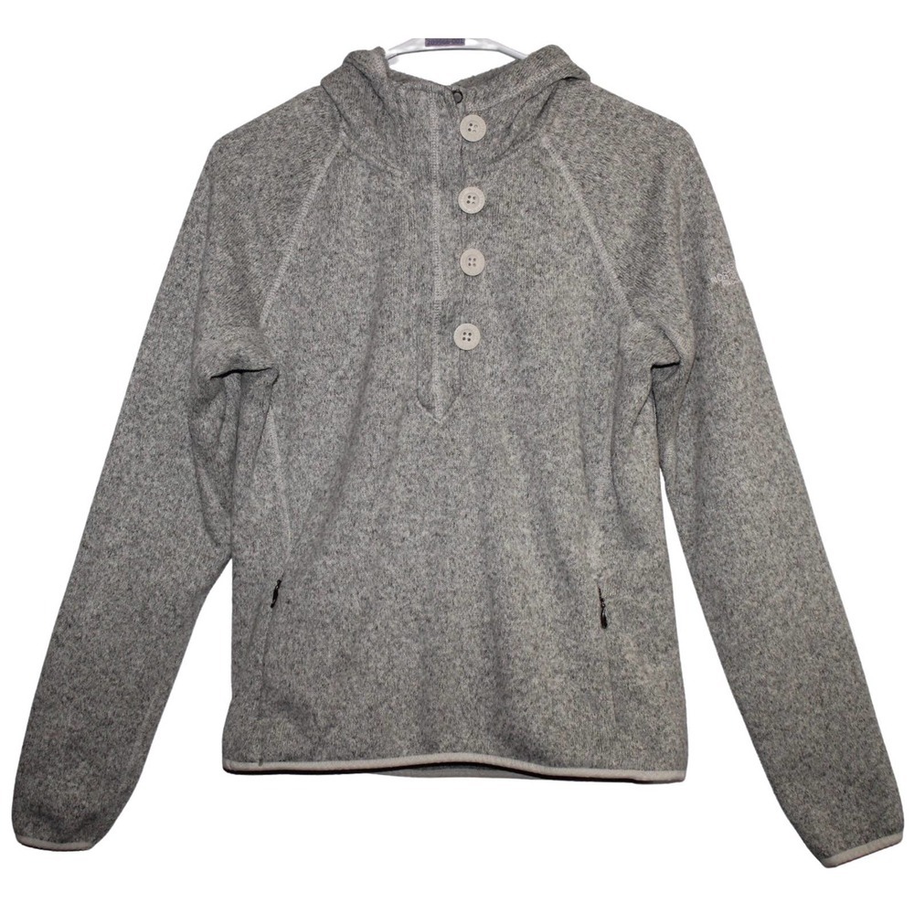Women's The North Face Gray Casual Athletic Long Sleeve Hooded Sweatshirt Size M